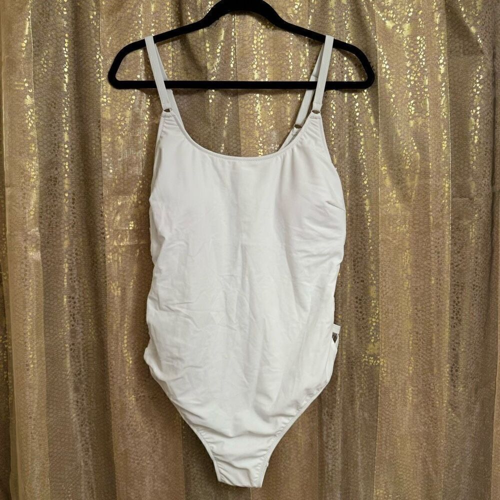 Tempt Me White One Piece Side Crisscross Cutout Swimsuit XXL NWT